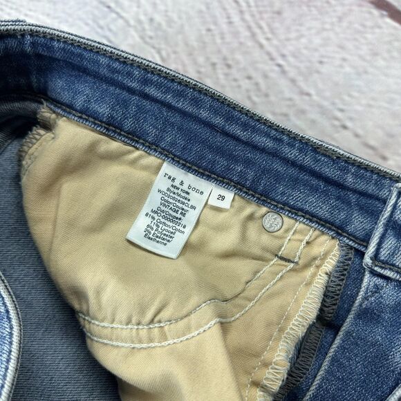 rag & bone Jeans Womens 29 Blue Nina High-Rise Ankle Skinny Frayed Hem Stretch - Picture 8 of 16